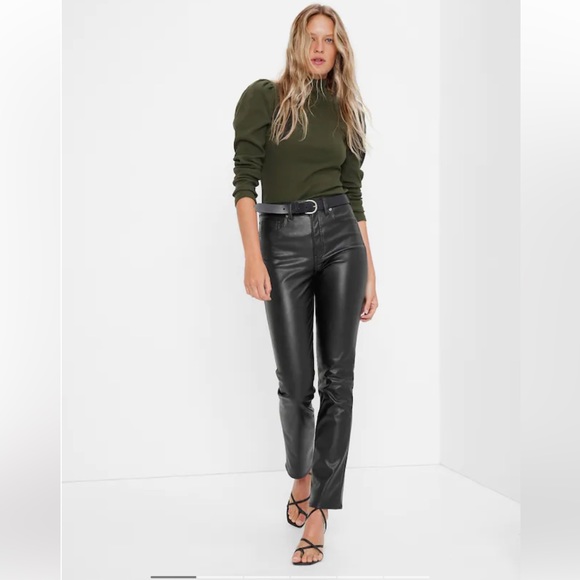 GAP High Rise Faux-Leather Vintage Slim Vegan Pant - Picture 5 of 9